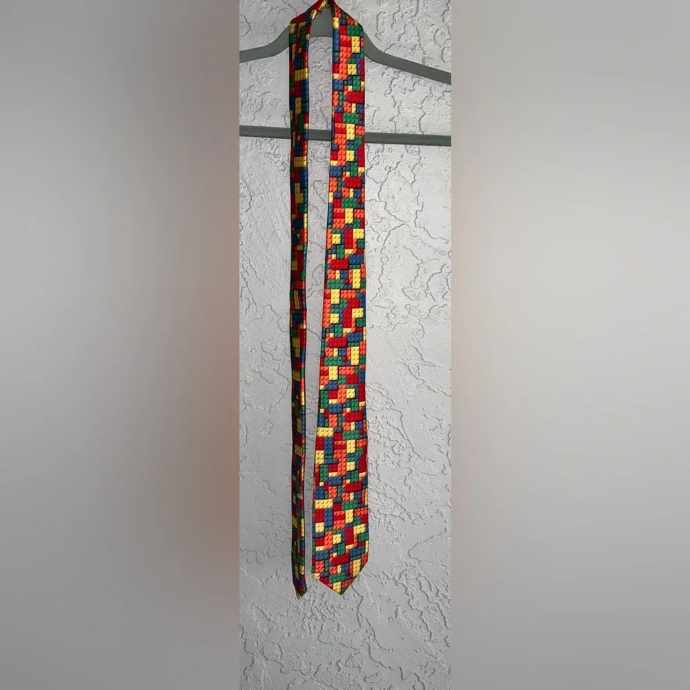 Colorful Block Pattern Tie- 57